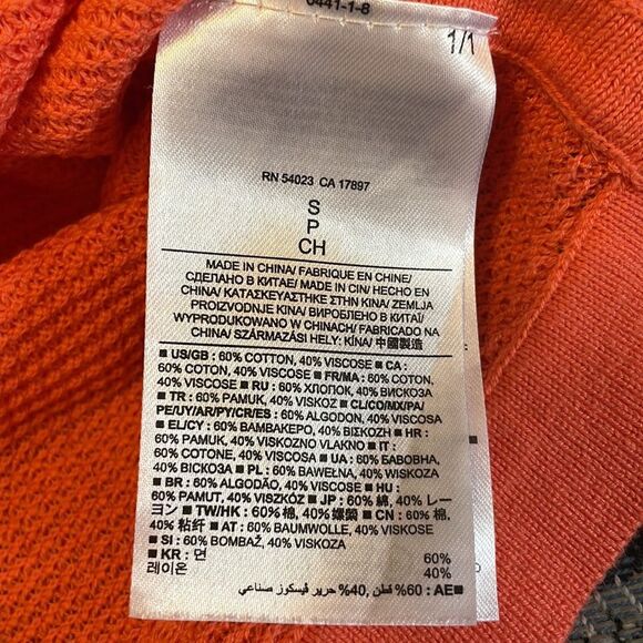 Banana Republic orange super cute knit sweater with 3/4 sleeves size S - Picture 8 of 8